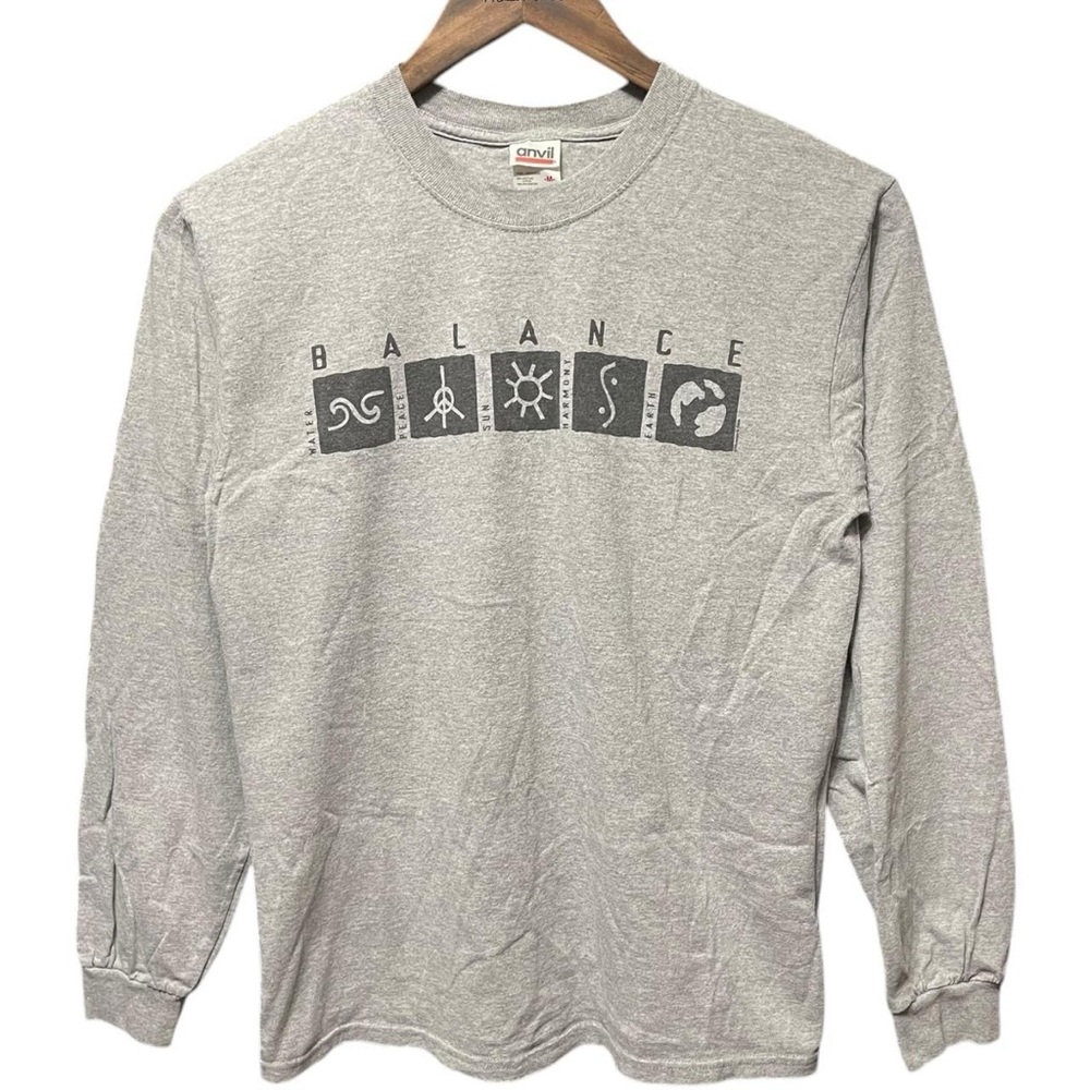 Balance Water Peace Sun Harmony Earth vintage 90s graphic long sleeve shirt tee